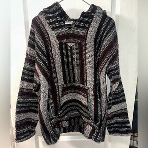 Striped Black, Red, and White Men’s/Women's Unisex Mexican hoodie